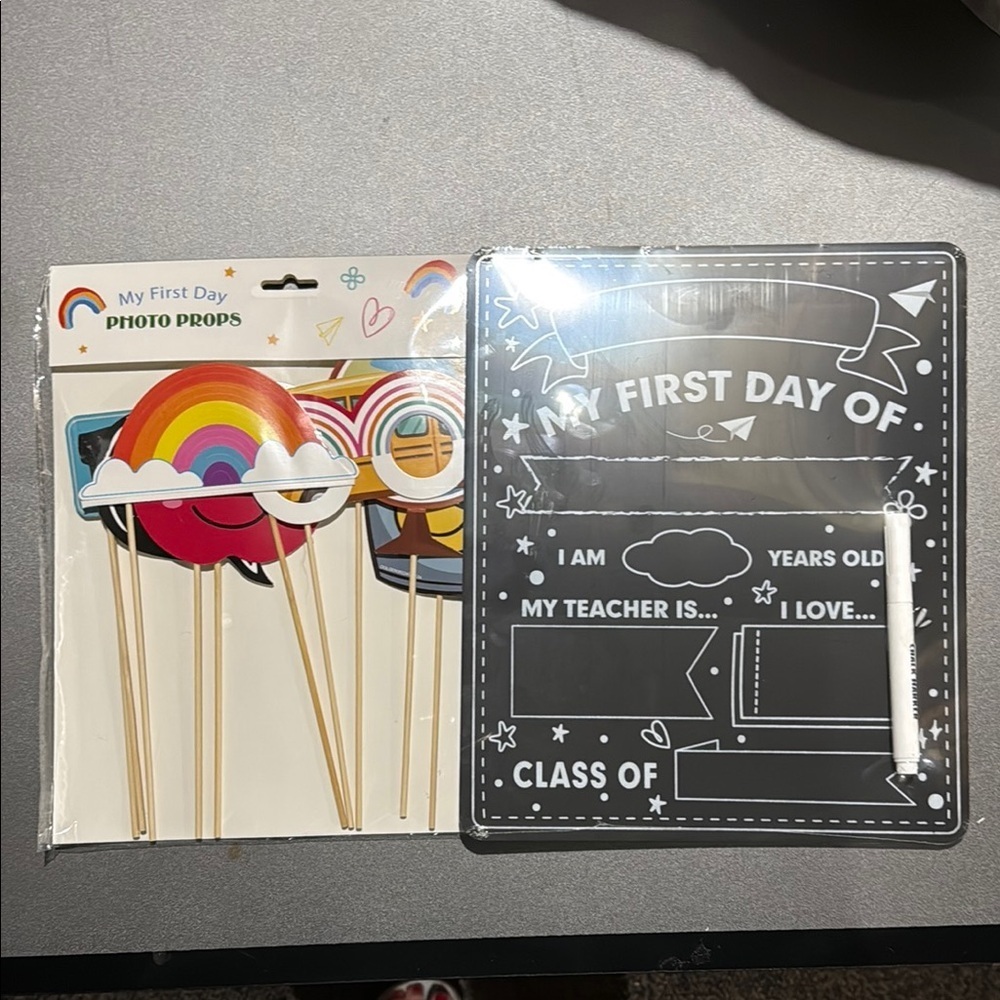 My First Day Photo Props and Chalkboard Set